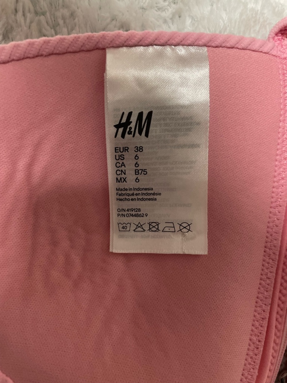 H&M Multi-Way Padded Ribbed Triangle Bikini Top - Picture 7 of 10